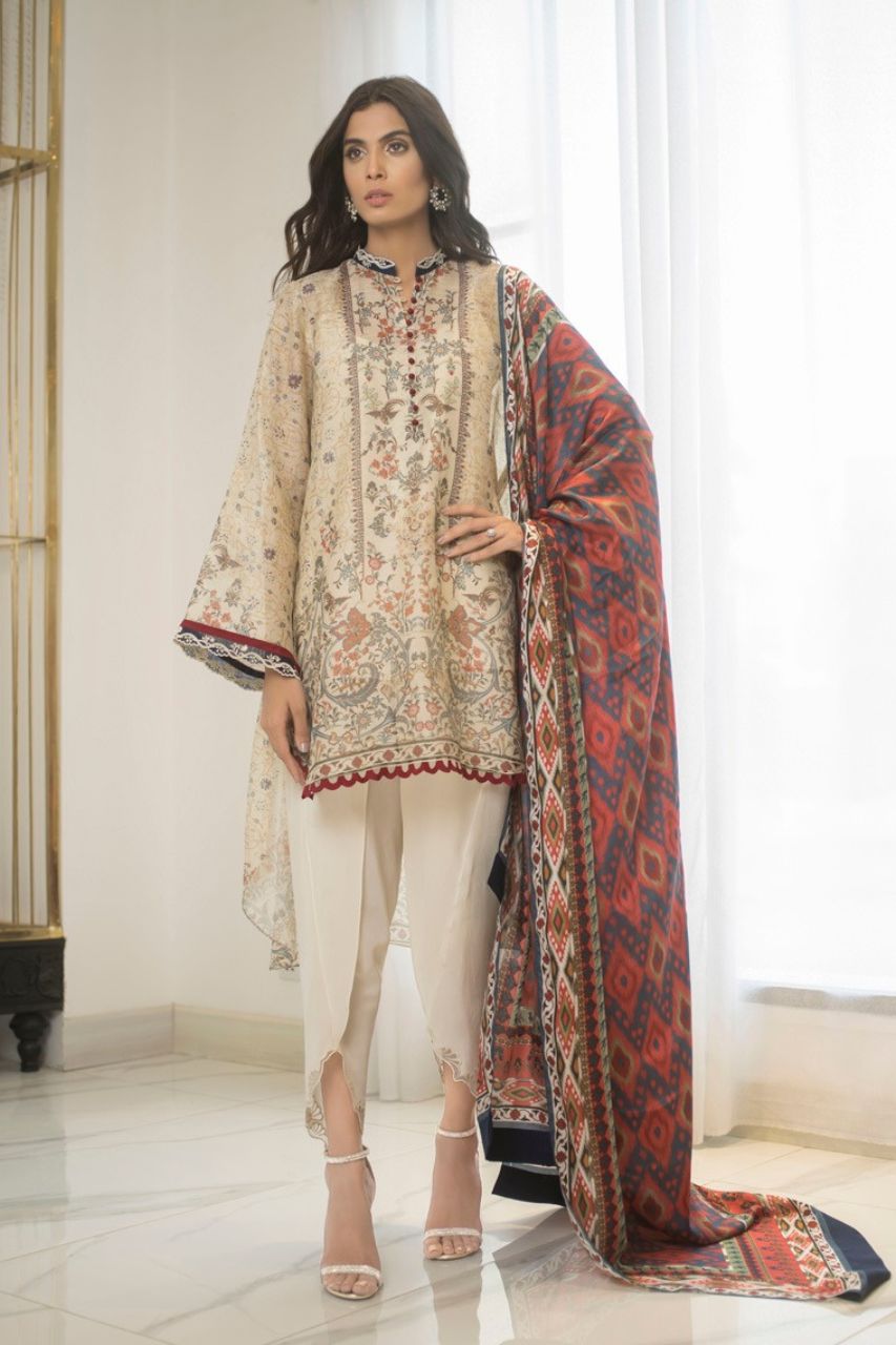 Cotton Net Digitally Printed Shirt And Shalwar with Dupatta