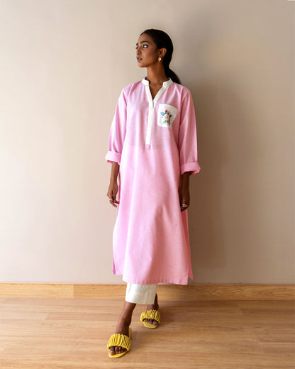 Ayesha Naveed - Embroidered pocket kurta