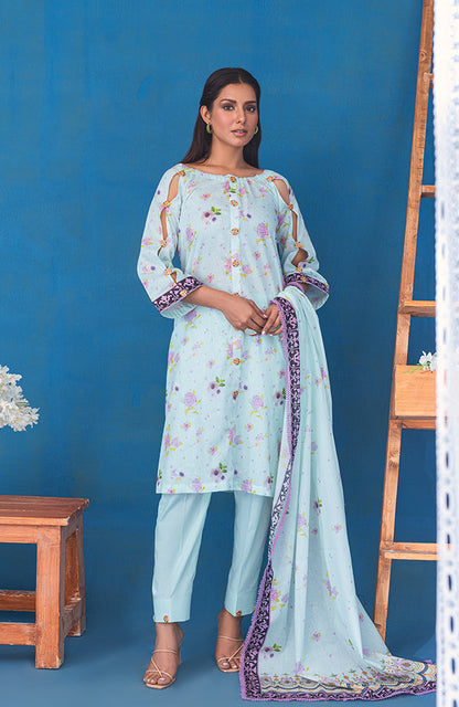 Alzohaib - 3 PIECE UNSTITCHED PRINTED LAWN-MSA-23-07