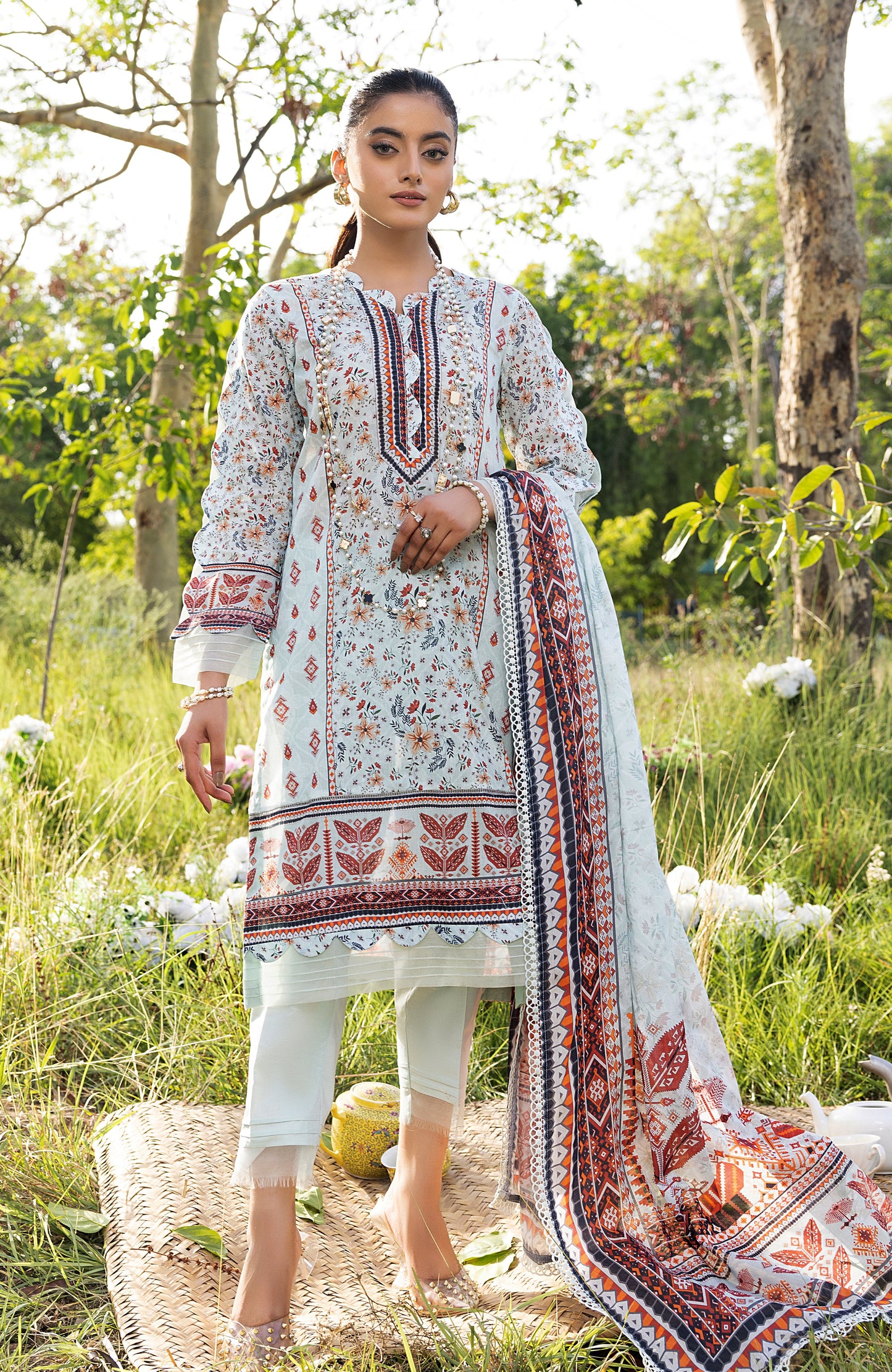 Alzohaib - 3 PIECE UNSTITCHED DIGITAL PRINTED LAWN-ADL-3-23-07