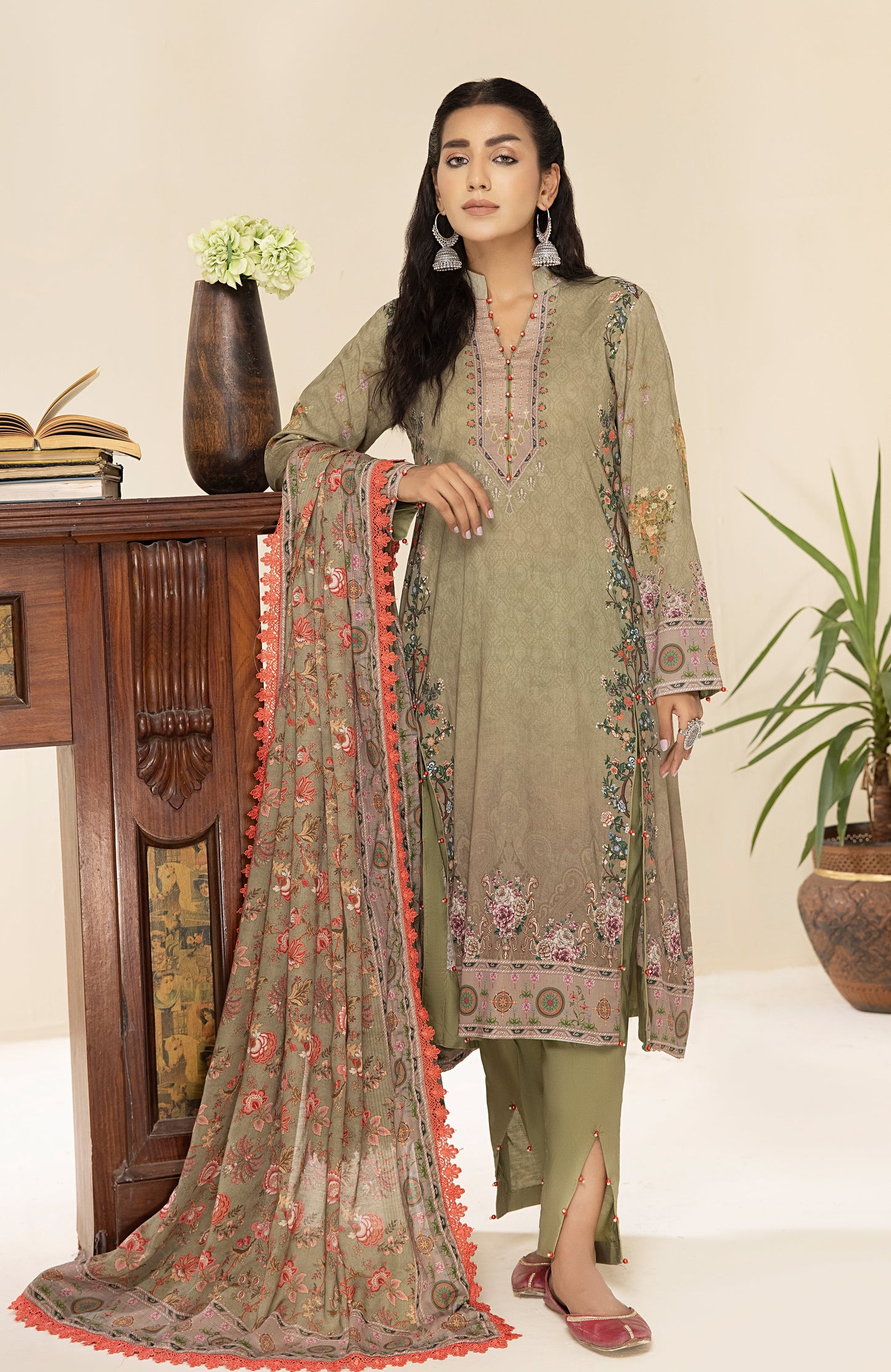 Alzohaib - 3-Piece Unstitched Digital Printed Lawn-CFD-23-12