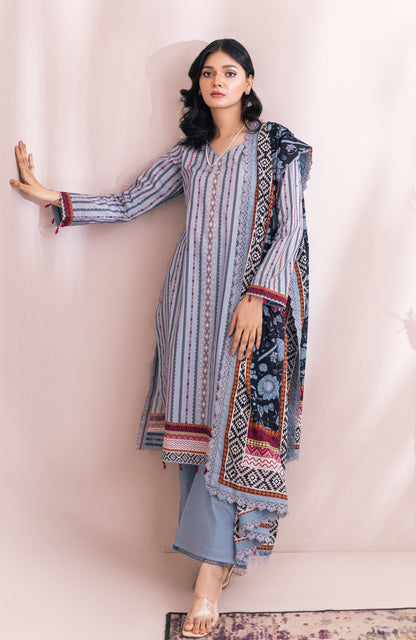 Alzohaib - 3-Piece Unstitched Digital Printed Cambric-MDP-23-07