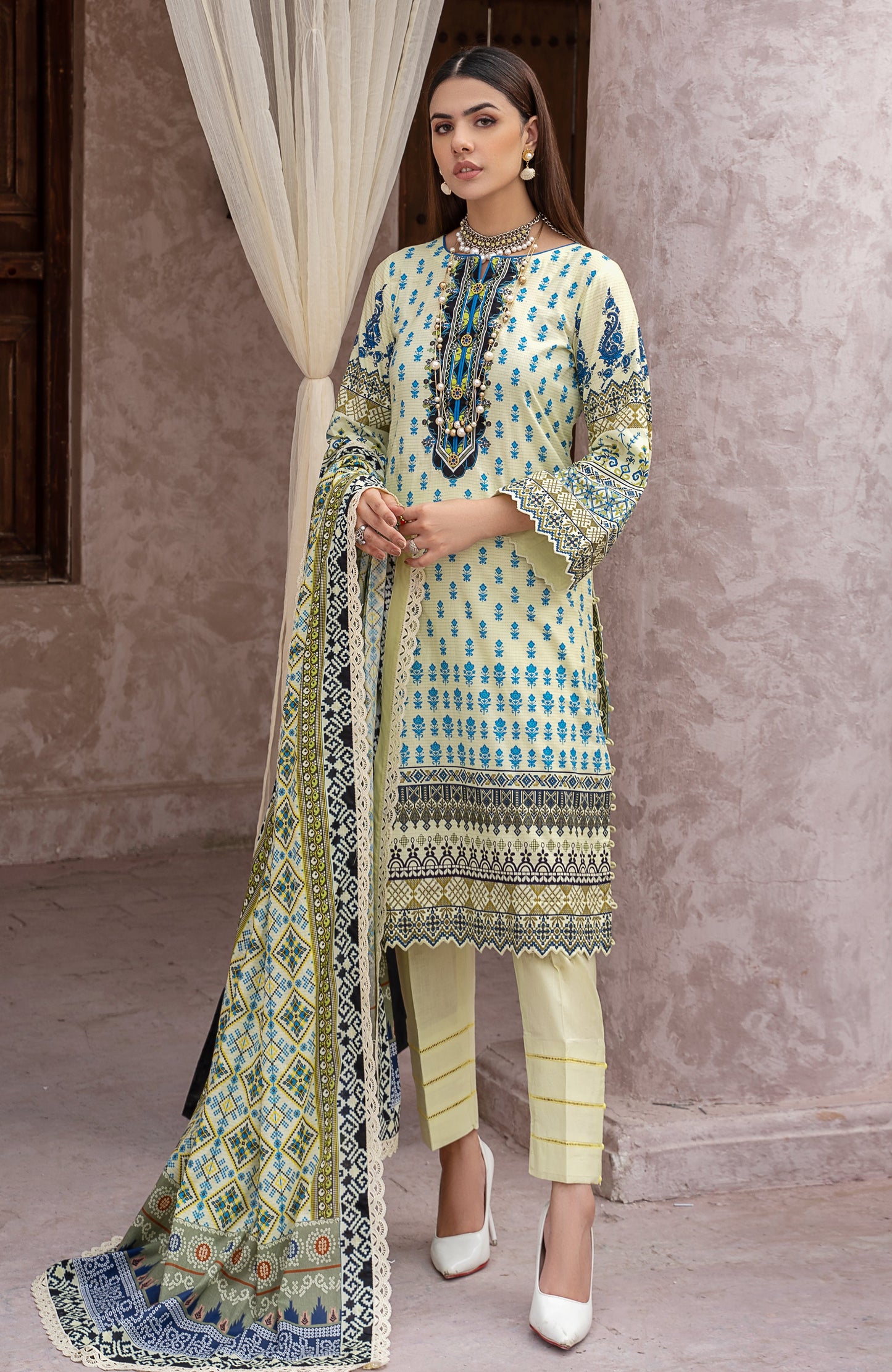 Alzohaib - 3-Piece Unstitched Digital Printed Cambric-MDP-2-23-07