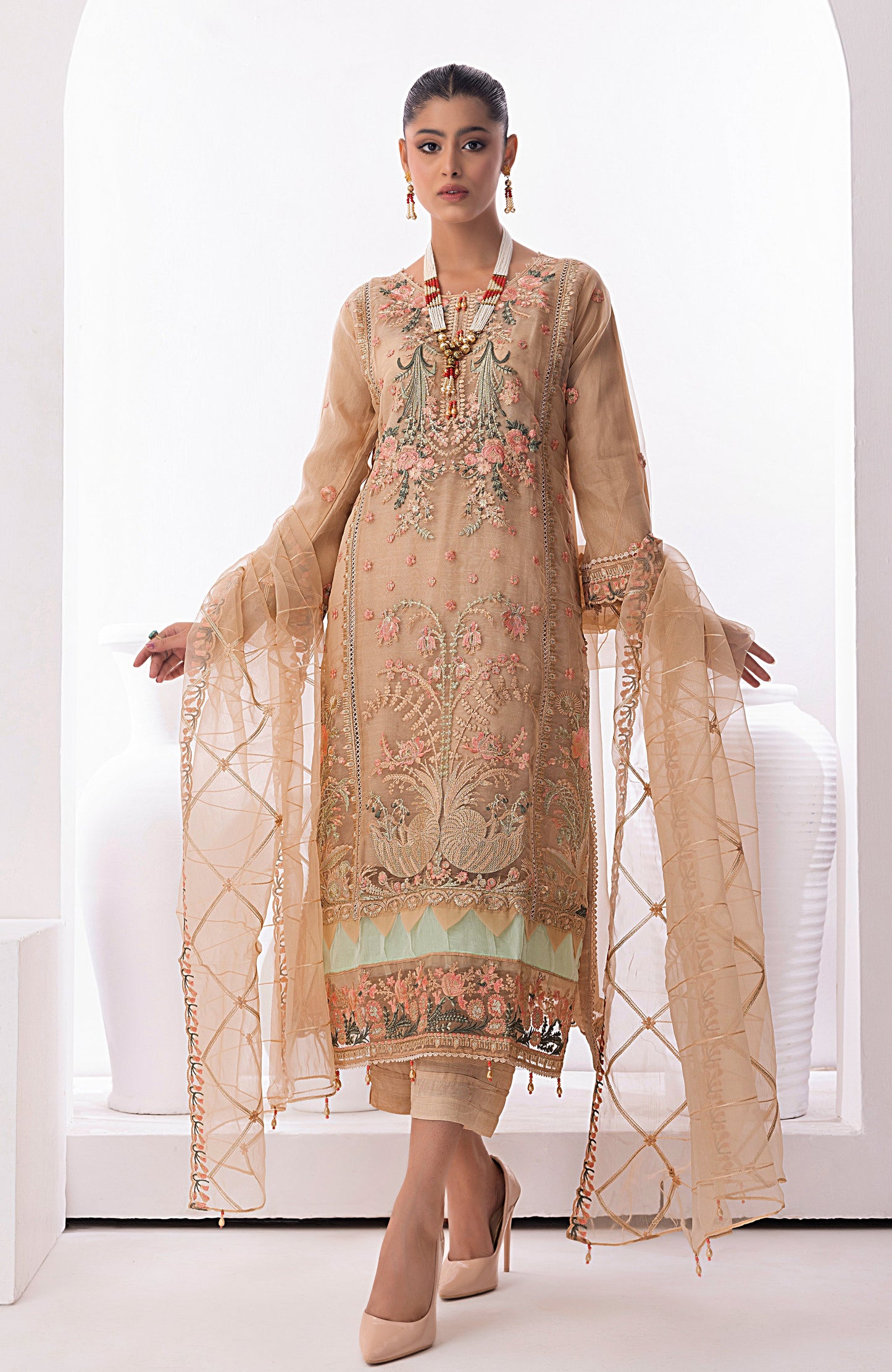 Alzohaib - 3 PC - STITCHED ORGANZA SERIES-AZP-23-07