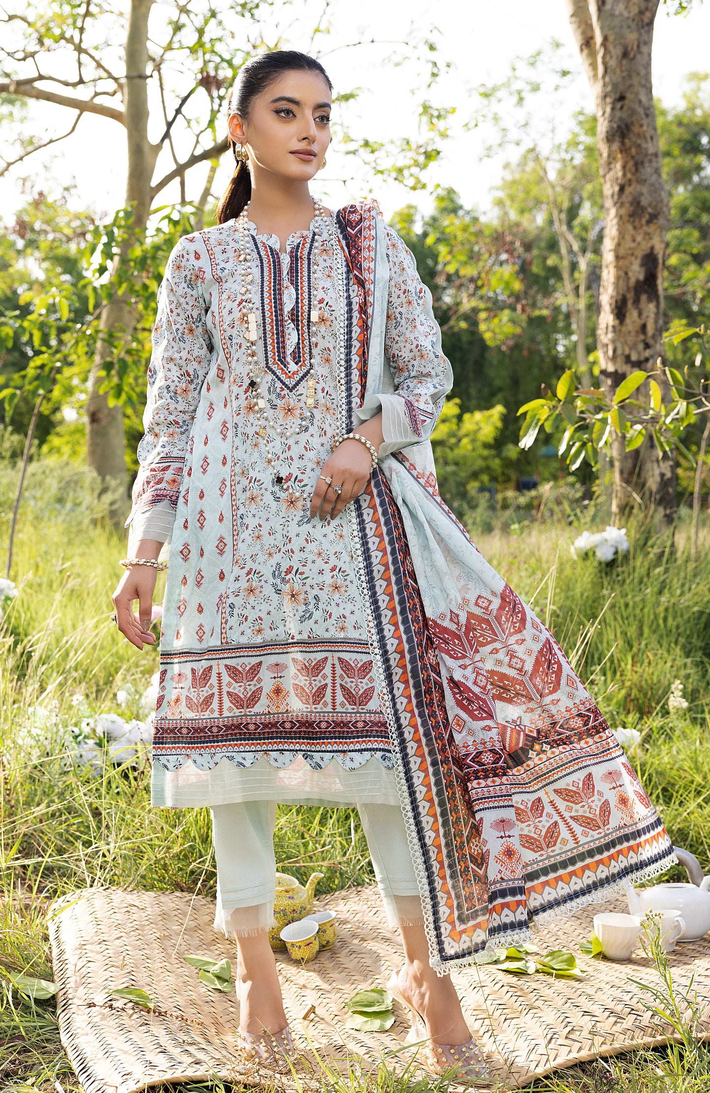 Alzohaib - 3 PIECE UNSTITCHED DIGITAL PRINTED LAWN-ADL-3-23-07