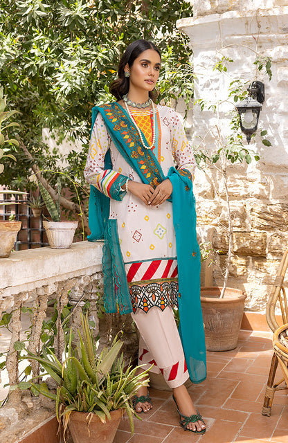 Alzohaib - 3 Piece Unstitched Embroidered Lawn-RFE-23-07