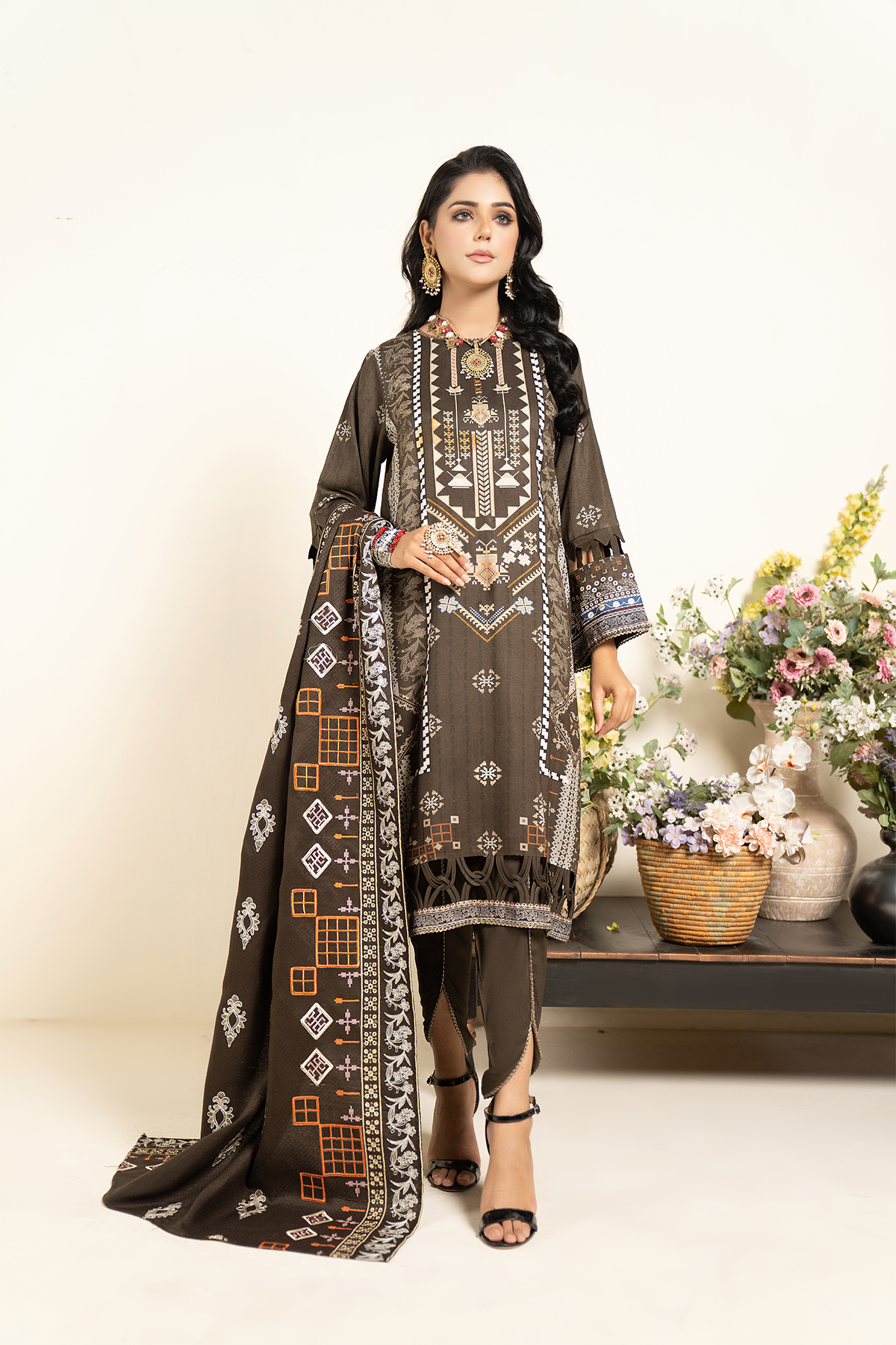 3PC Anarkali Digital Linen 71