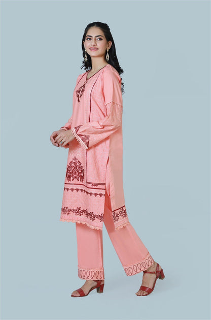 Bareeq Outfits - Candy Blossom 3-Piece Embroidered Suit