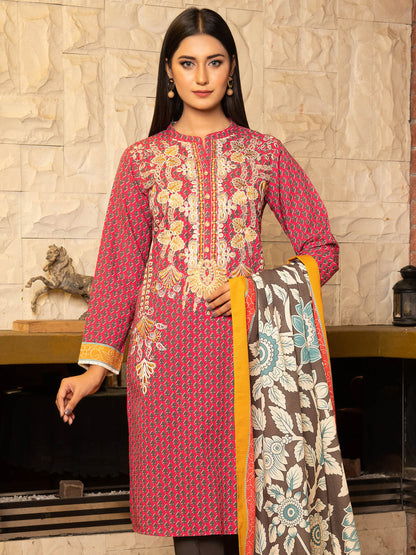 2-Piece Embroidered Slub Khaddar Suit