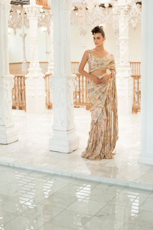 Printed Drape Saree