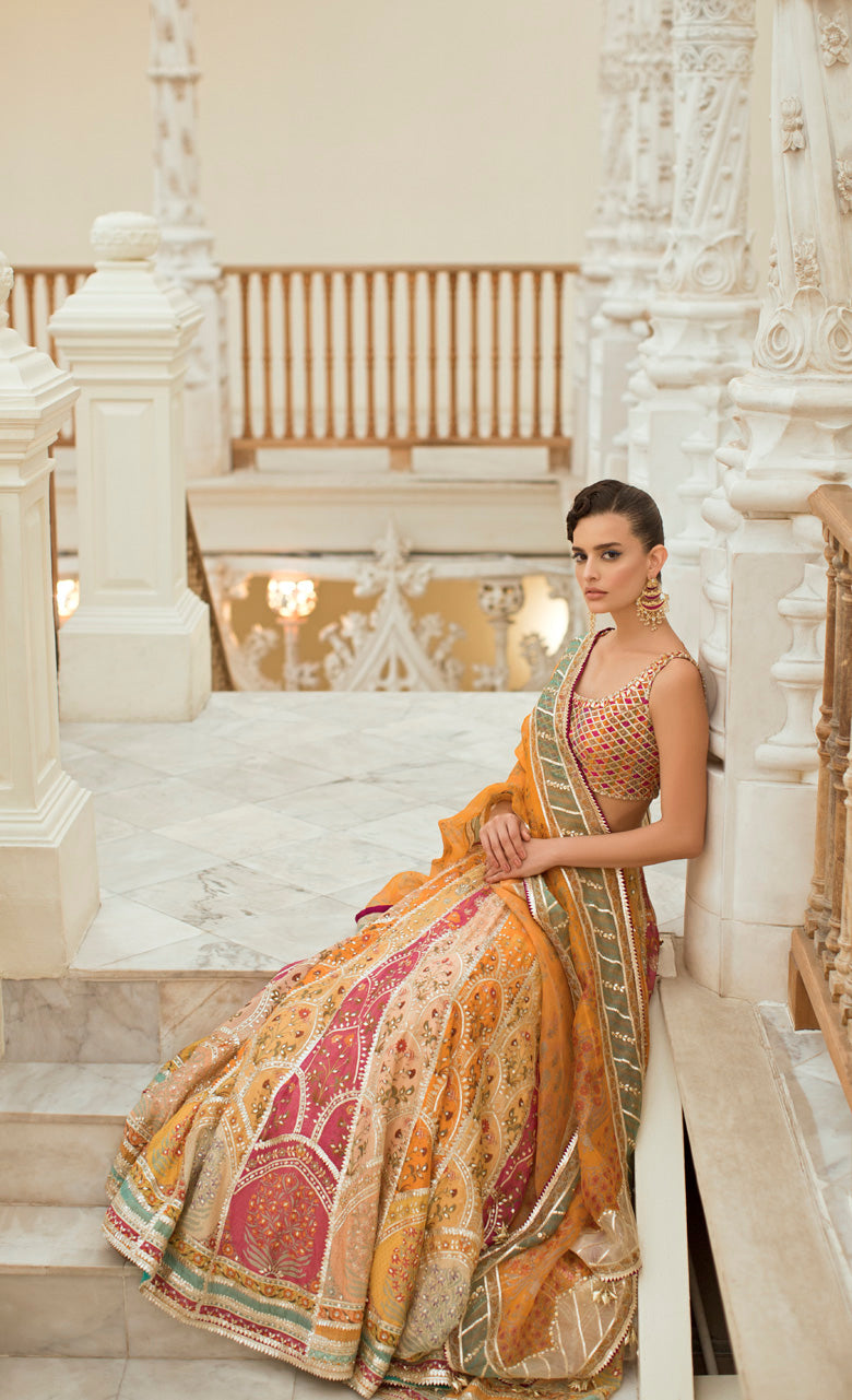 Woven Gota Choli Lehenga