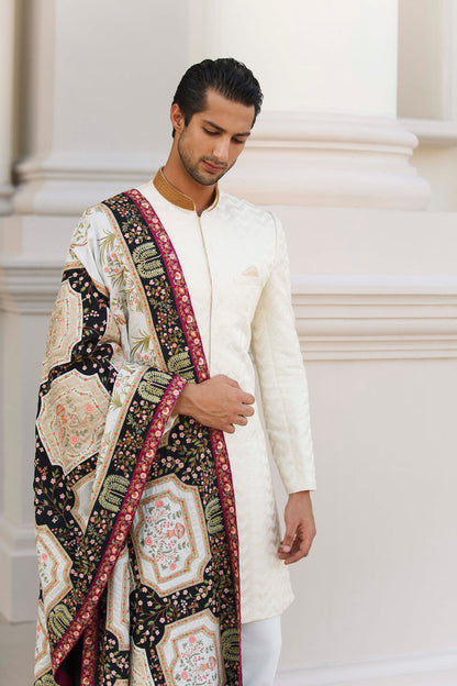 Embroidered Sherwani With Shawl 2