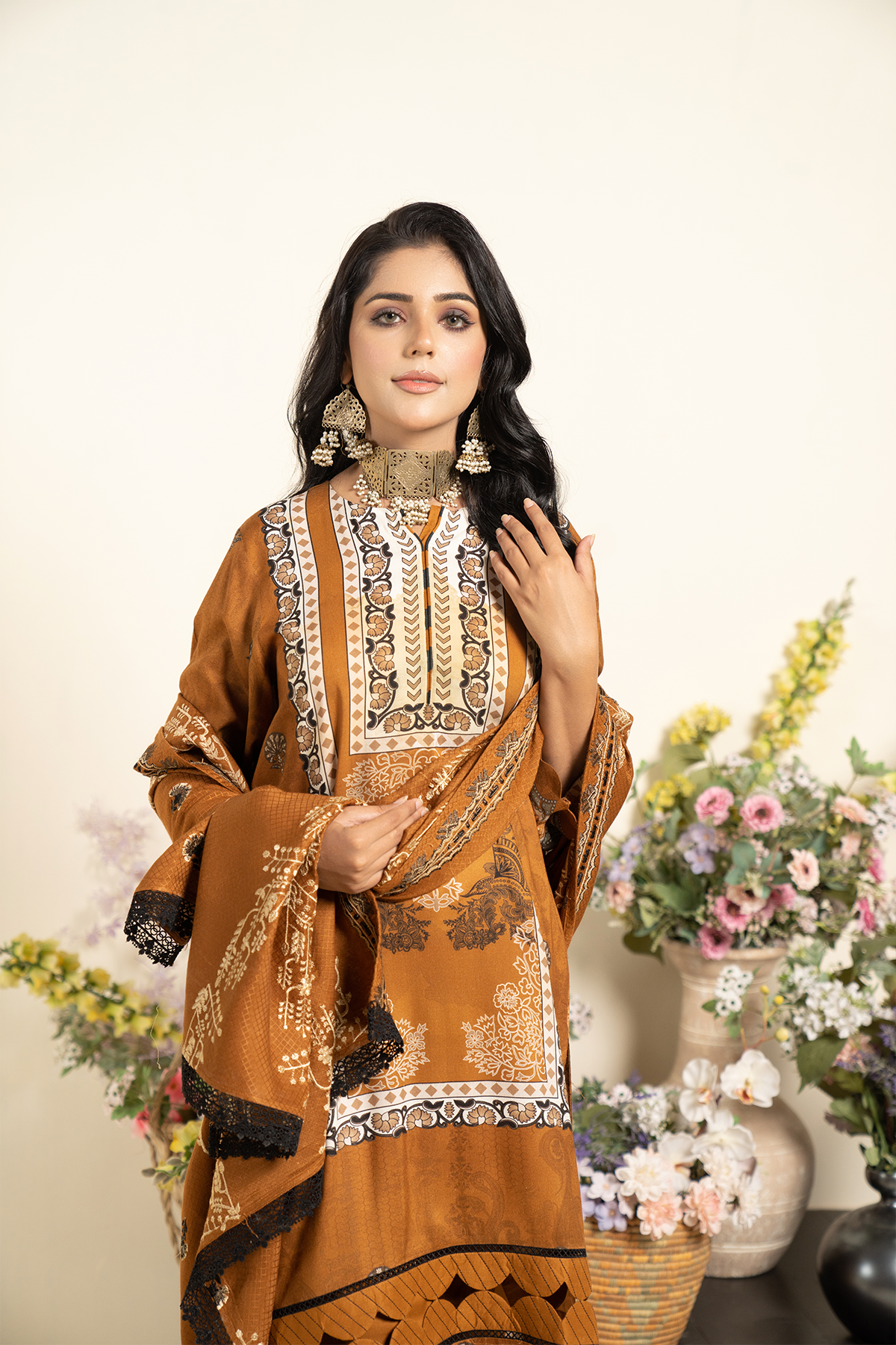 3PC Anarkali Digital Linen 73