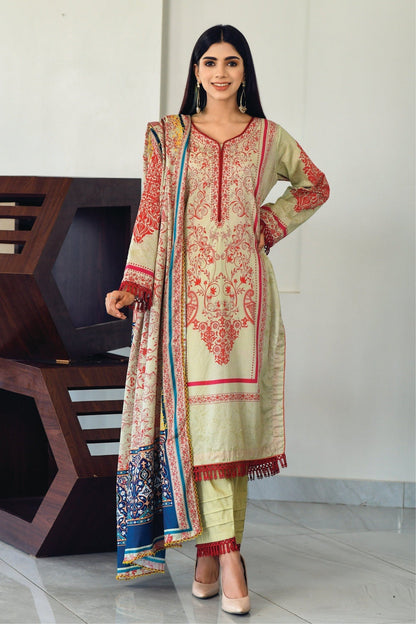 Bareeq Outfits - Pastel Green Printed Lawn -3 PCS