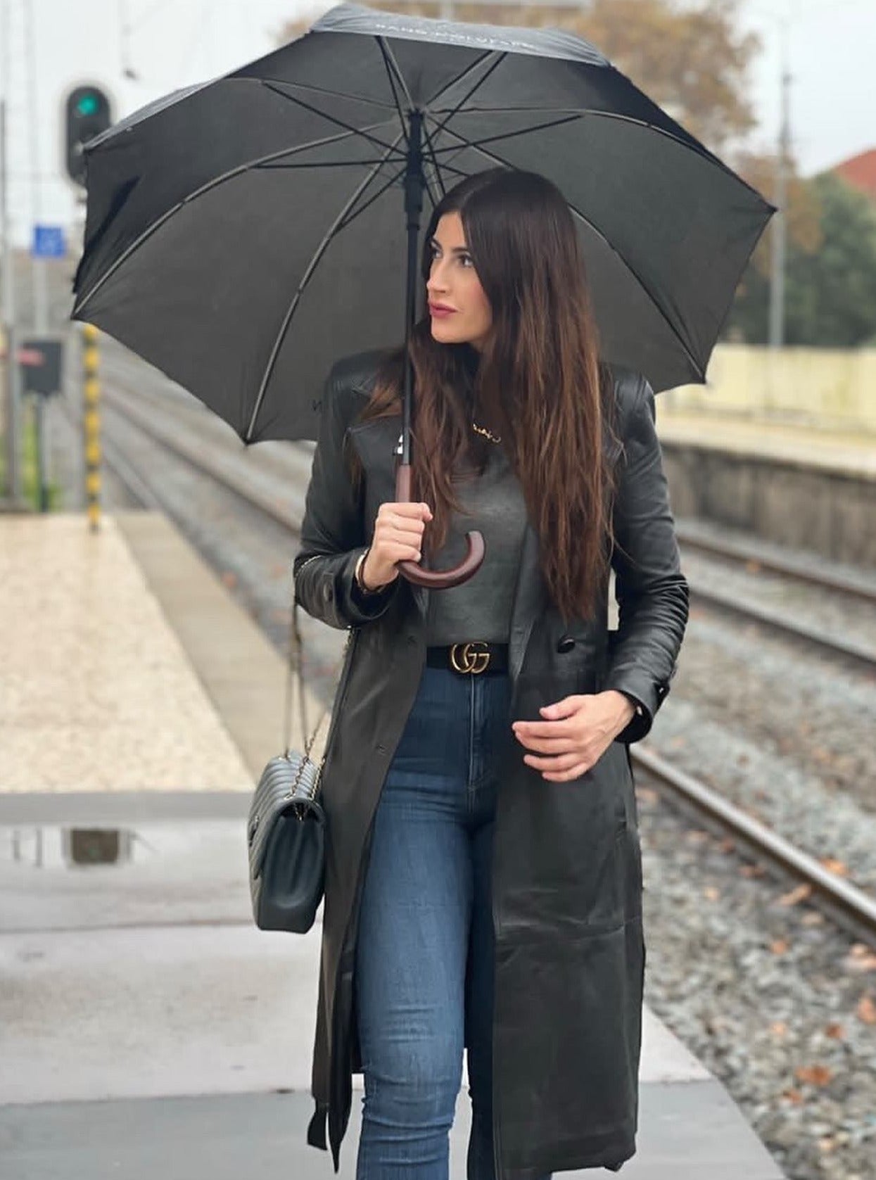 Chaos - Rive - Black Long Leather Coat