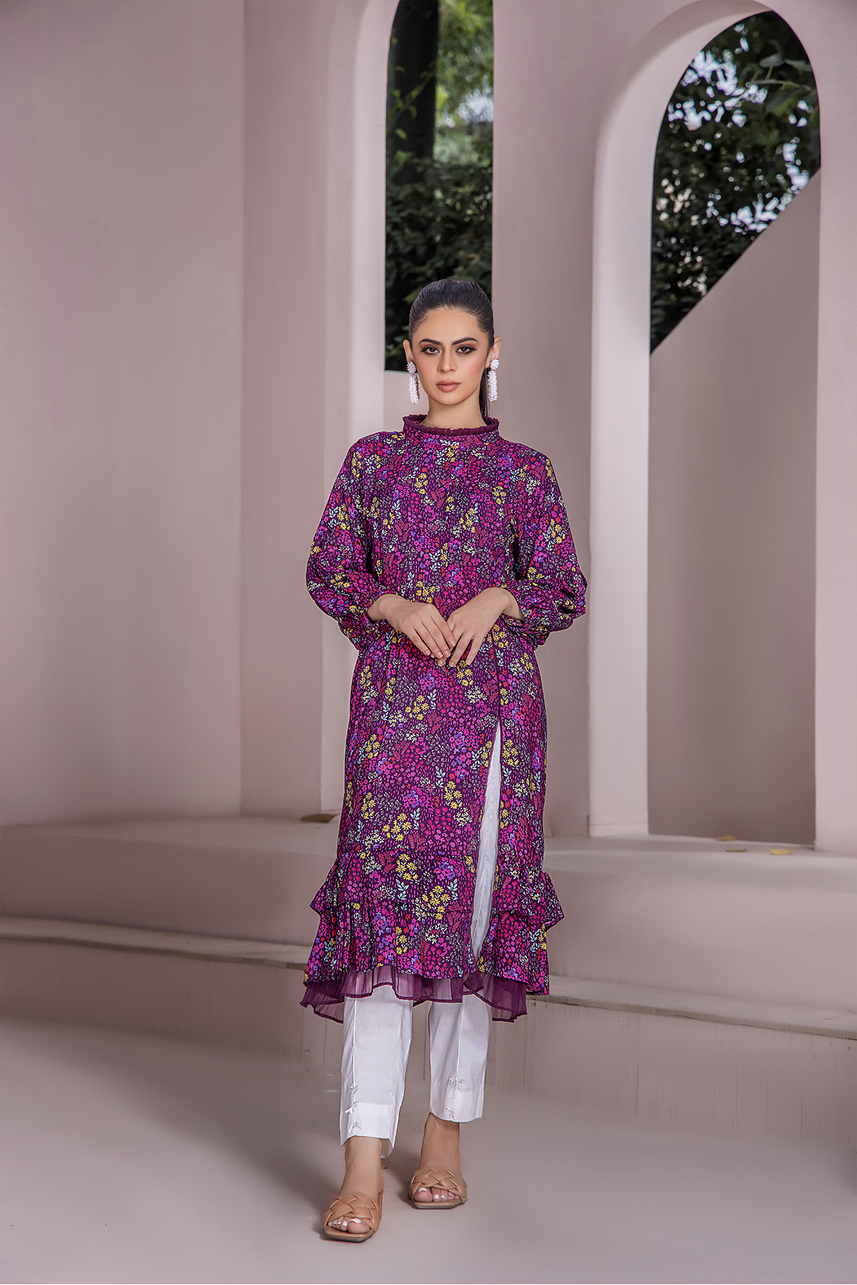 1PC Anarkali Digital Linen Kurti 76