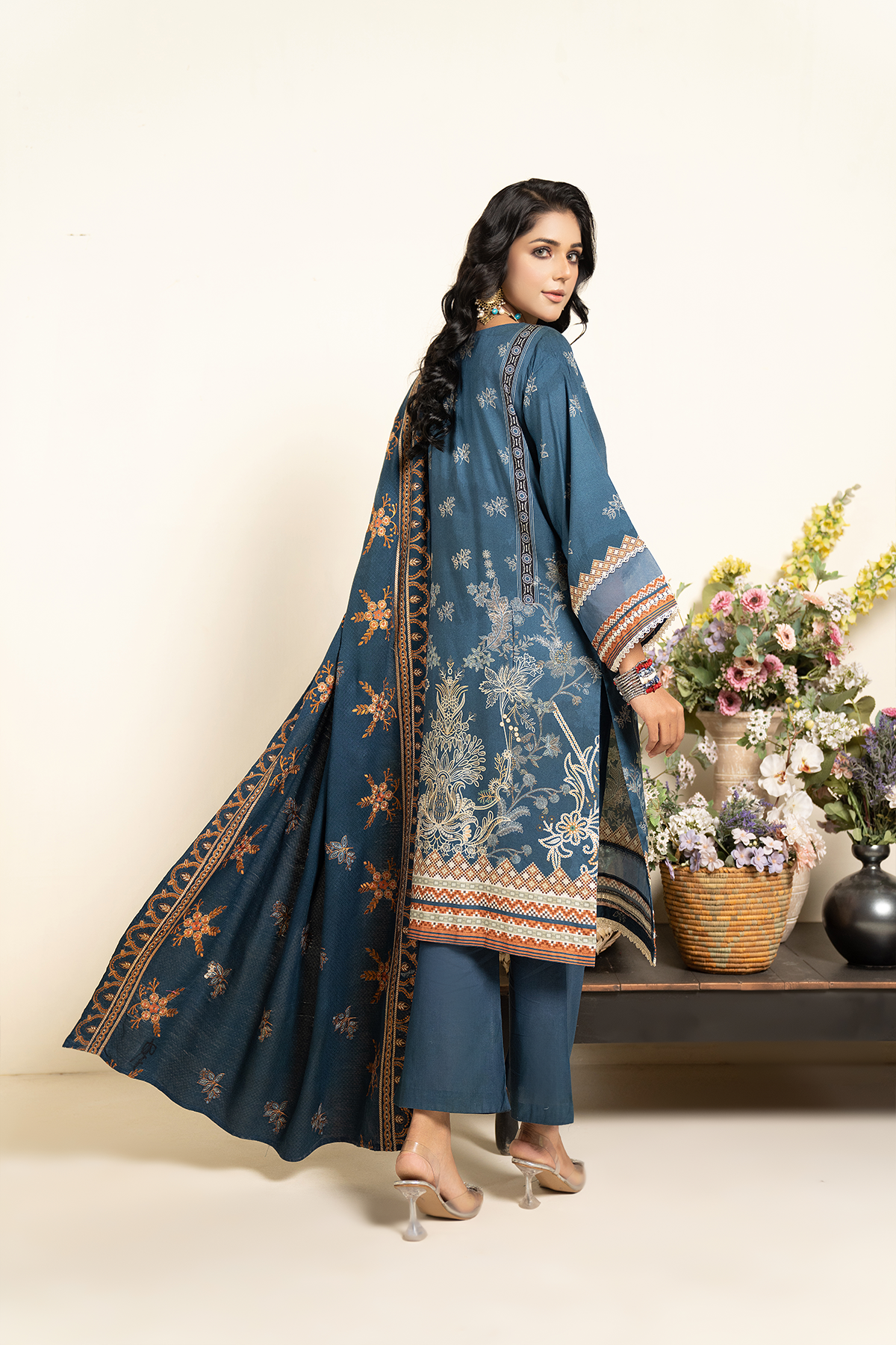 3PC Anarkali Digital Linen 76