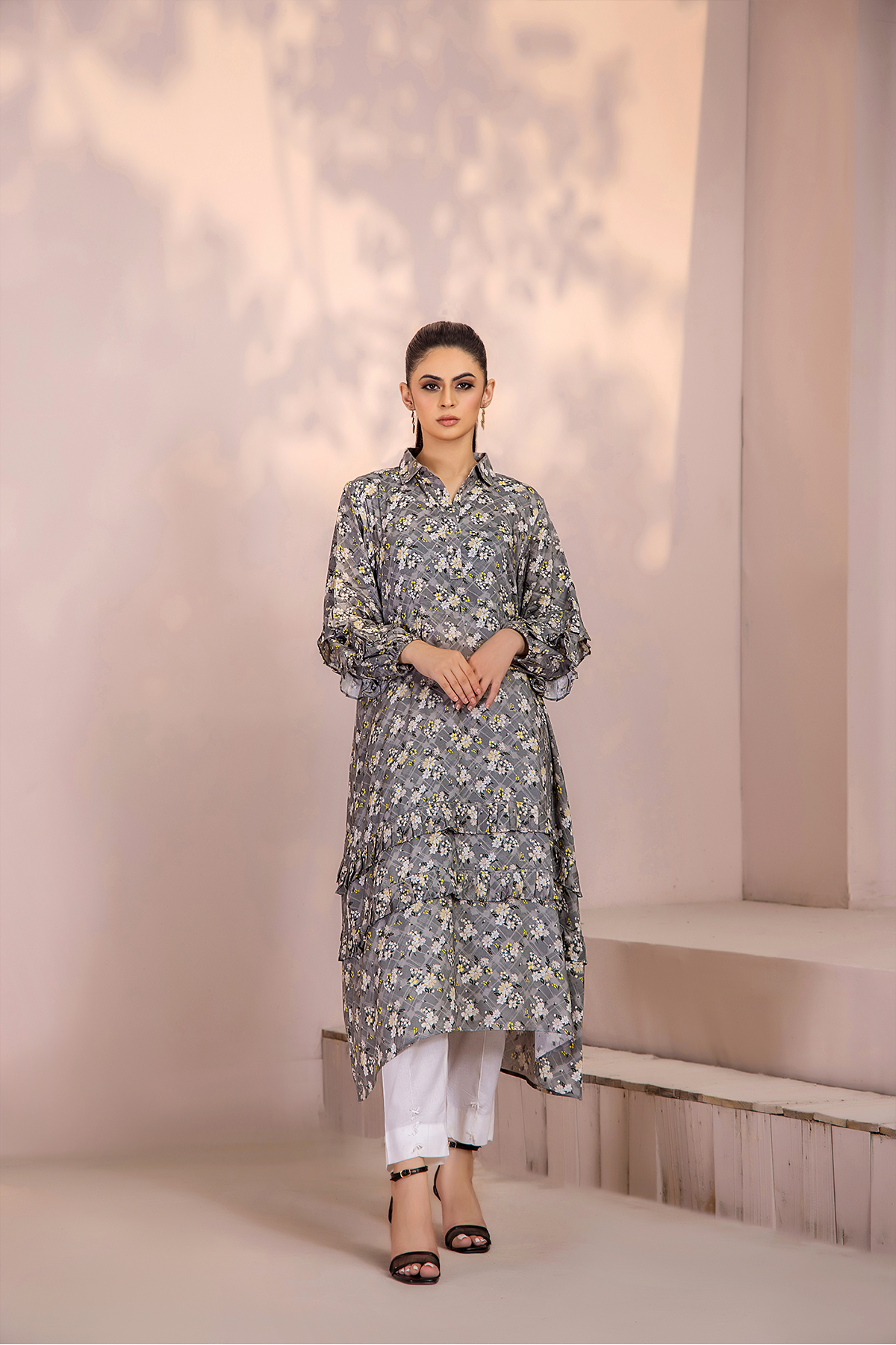 1PC Anarkali Digital Linen Kurti 77