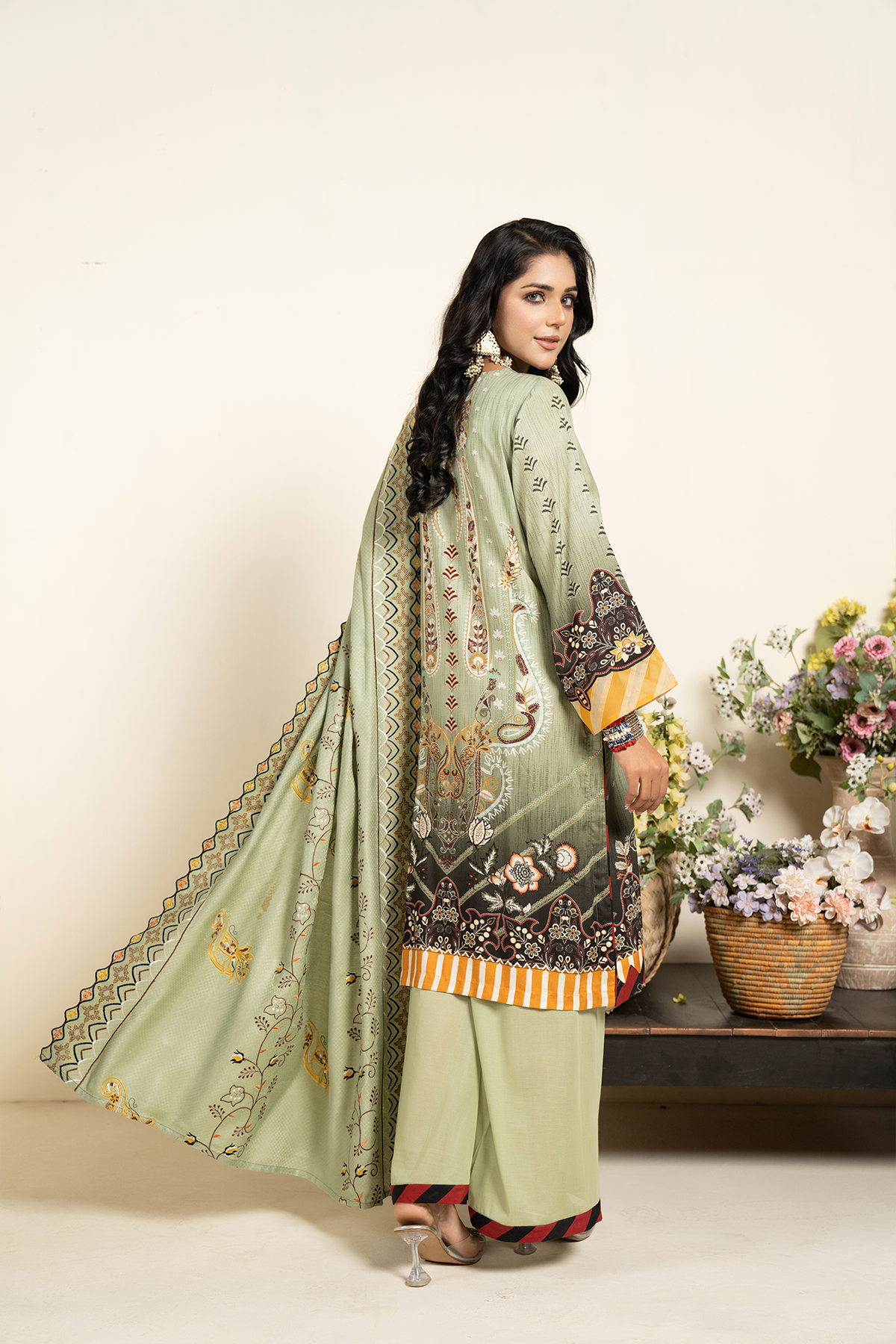 3PC Anarkali Digital Linen 77