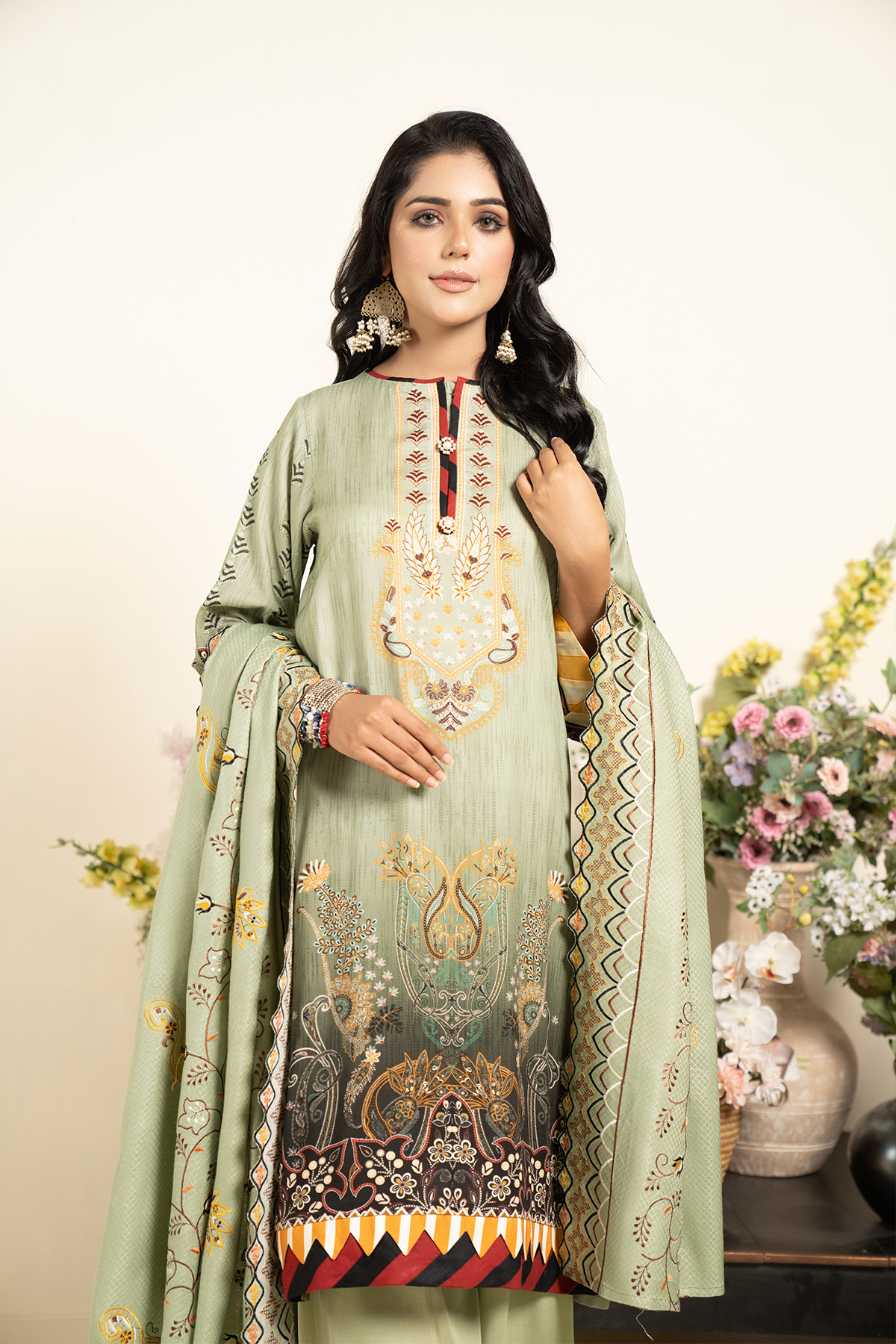 3PC Anarkali Digital Linen 77