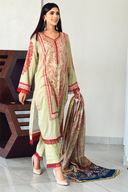 Bareeq Outfits - Pastel Green Printed Lawn -3 PCS