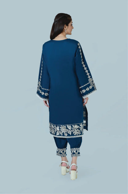 Bareeq Outfits - Tribal Ink 3-Piece Embroidered Stitched Suit