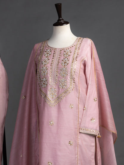 Eraj Hussain - Gotta Patti Pink - Stitched
