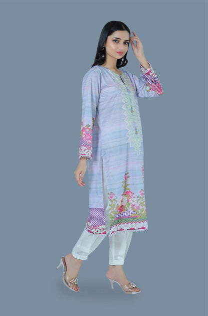 Bareeq Outfits - Pastel Maze Printed Lawn Shirt
