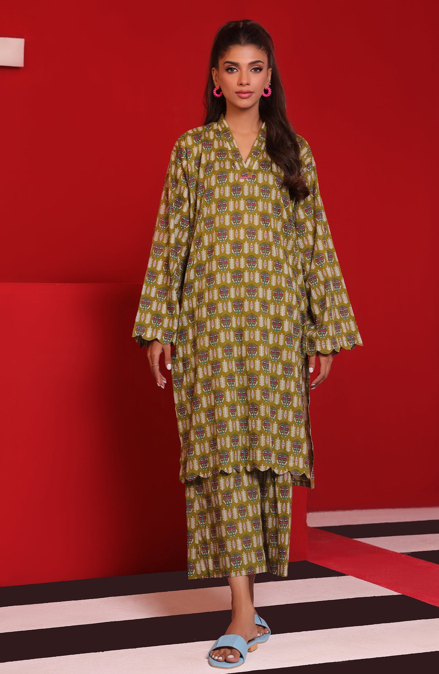 Orient - Stitched 2 Piece Printed Cambric Shirt and Cambric Pant