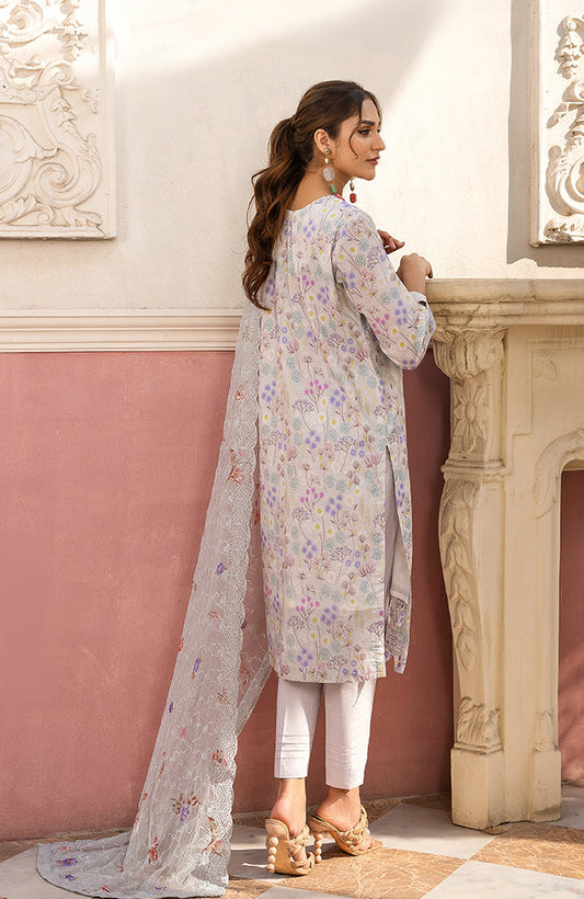 Alzohaib - 3-PIECE UNSTITCHED BAMBER CHIKANKARI DUPATTA -SSBCD-23-08