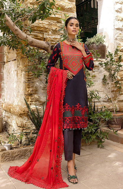 Alzohaib - 3 Piece Unstitched Embroidered Lawn-RFE-23-08