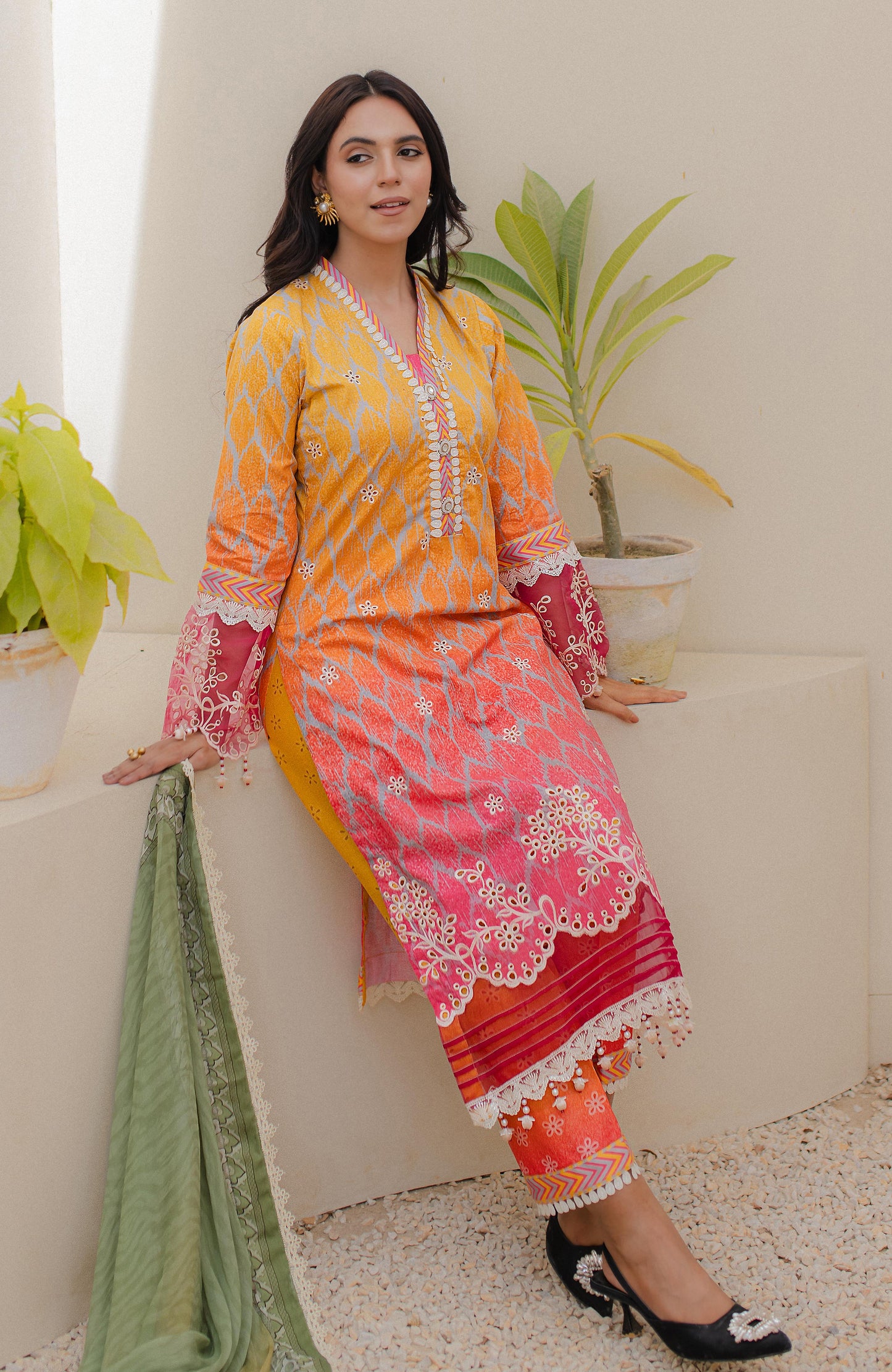 Alzohaib - 3-PIECE UNSTITCHED SUNSHINE PRINTKARI-SPK-23-08