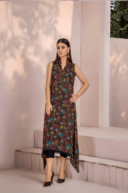 1PC Anarkali Digital Linen Kurti 80