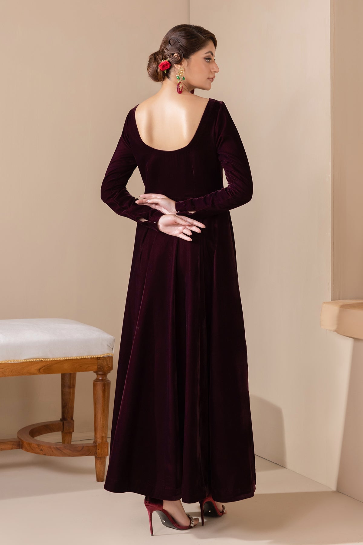 Baroque - SOLID VELVET FROCK  PR-854