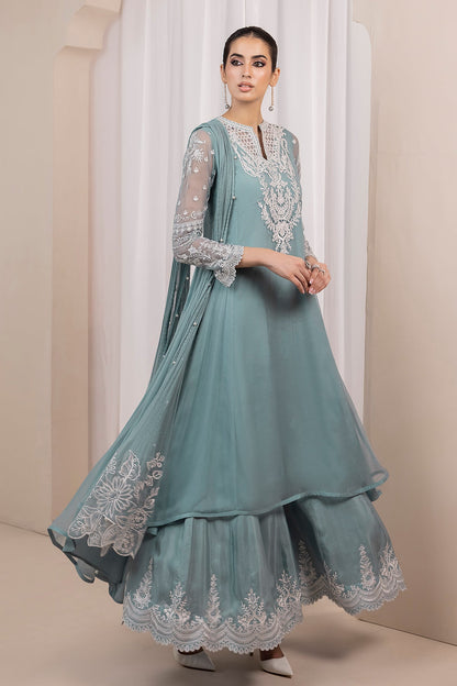 Baroque - EMBROIDERED CHIFFON FROCK PR-845