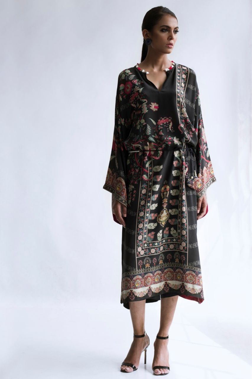 Digitally Printed Long Kurta With Culottes