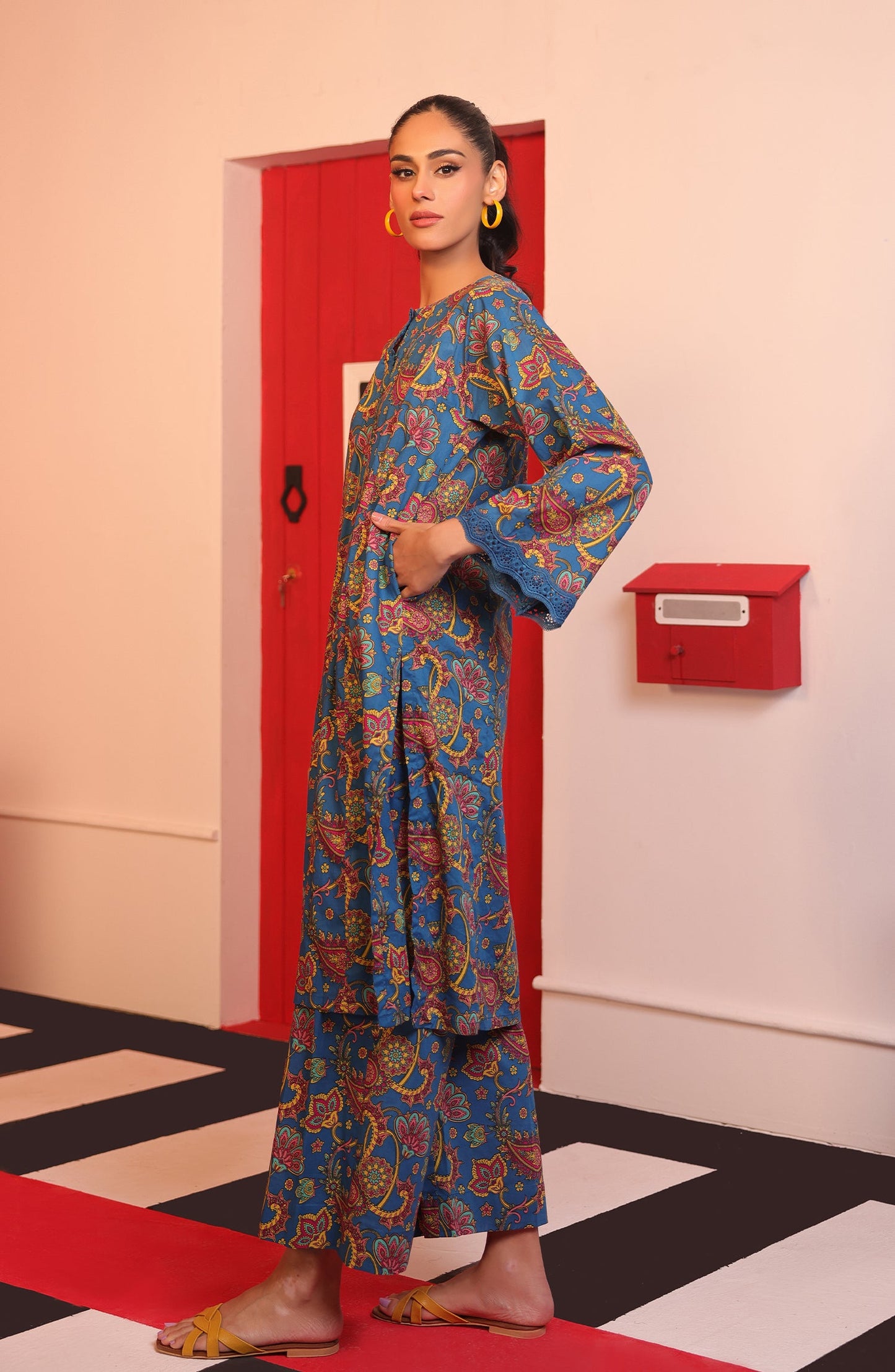 Orient - Stitched 2 Piece Printed Cambric Shirt and Cambric Pant