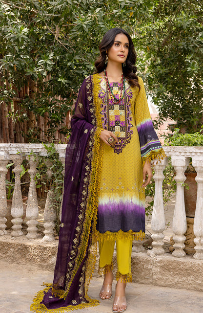 Alzohaib - 3 Piece Unstitched Embroidered Lawn-RFE-23-09