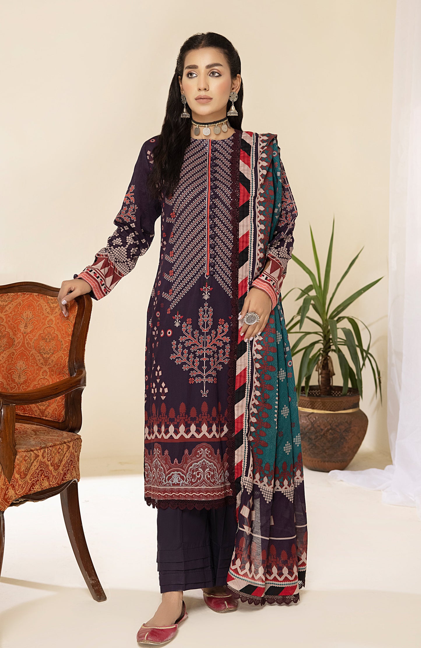 Alzohaib - 3-Piece Unstitched Digital Printed Lawn-CFD-23-14