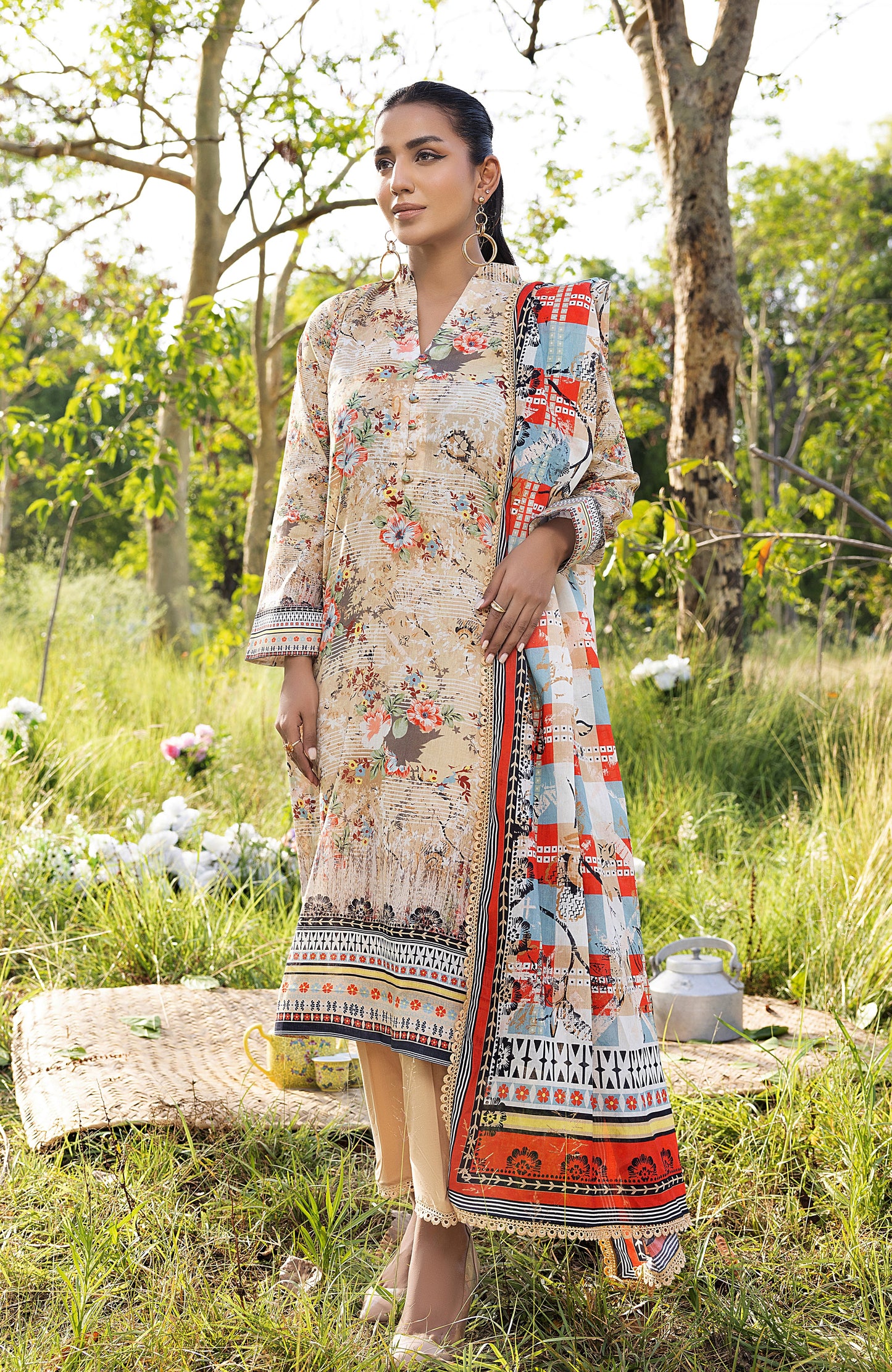 Alzohaib - 3 PIECE UNSTITCHED DIGITAL PRINTED LAWN-ADL-3-23-09