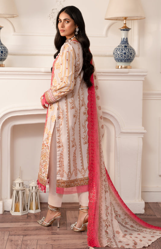 Alzohaib - 3-PIECE UNSTITCHED BAMBER CHIKANKARI DUPATTA -SBCD-23-09