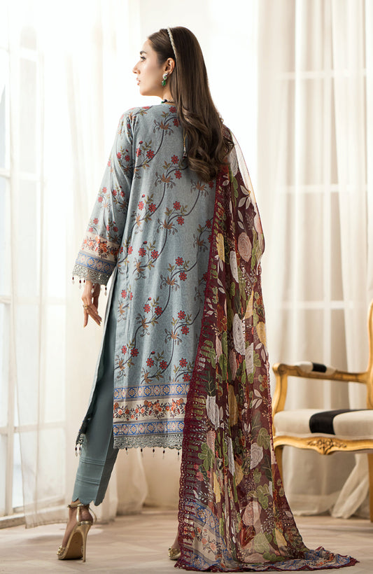 Alzohaib - 3 PIECE EMBROIDERED SUNSHINE CUTWORK-SBE-23-09