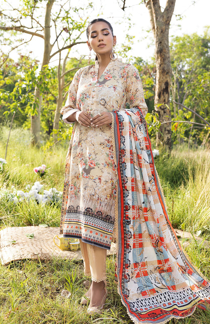 Alzohaib - 3 PIECE UNSTITCHED DIGITAL PRINTED LAWN-ADL-3-23-09