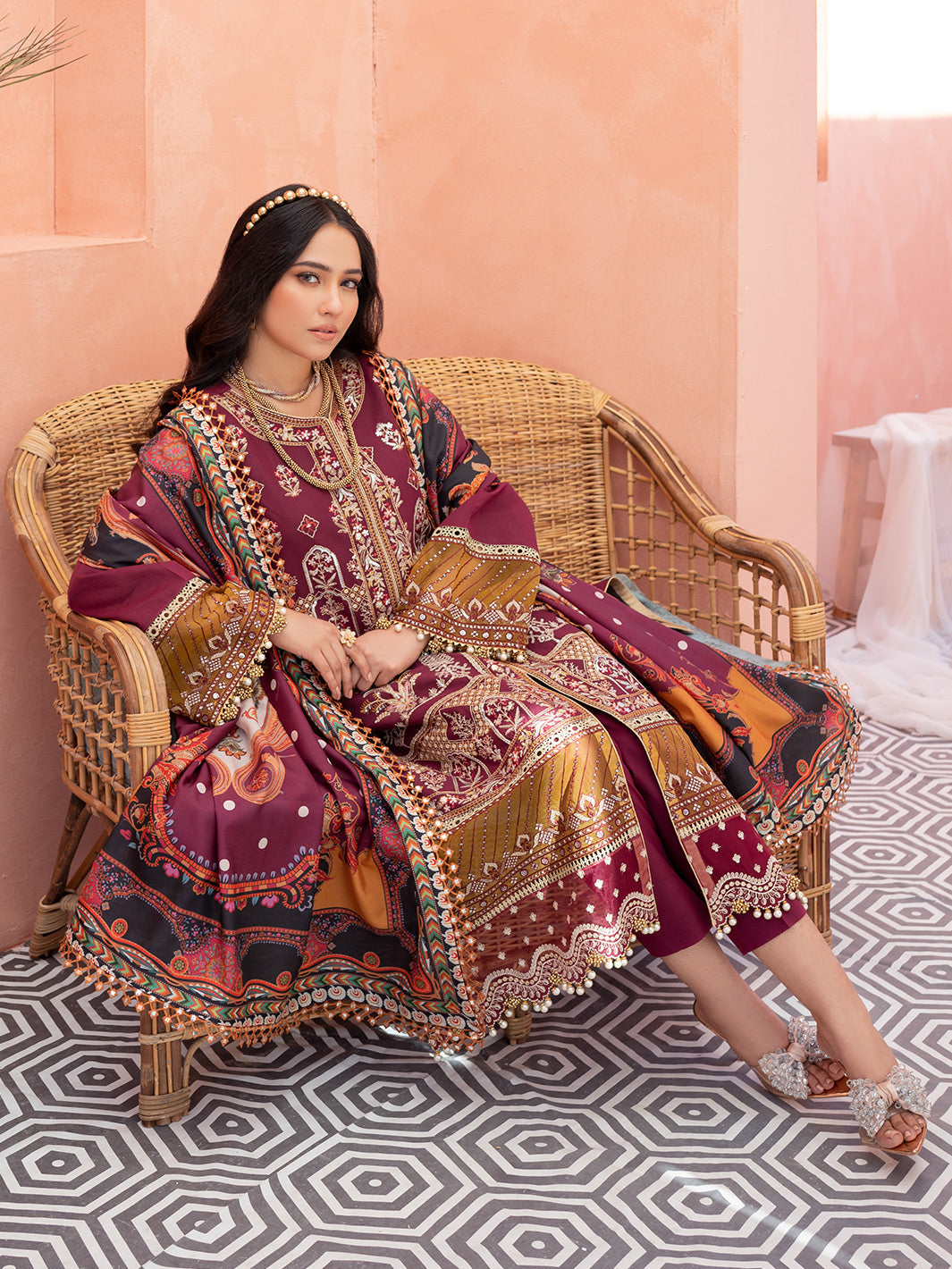 Binilyas - 903-B | Three Piece Unstitched