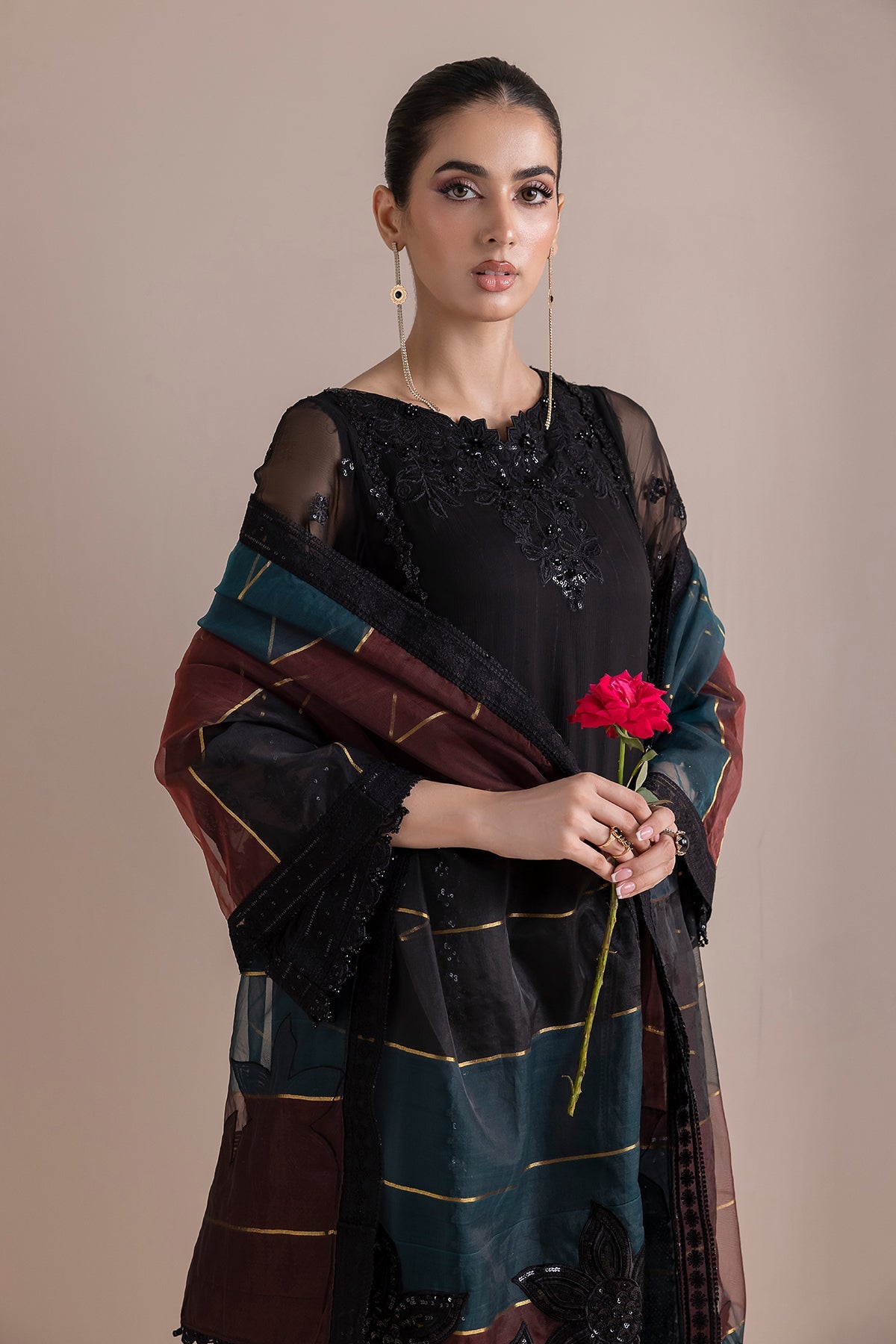 Baroque - EMBROIDERED CHIFFON FROCK PR-846