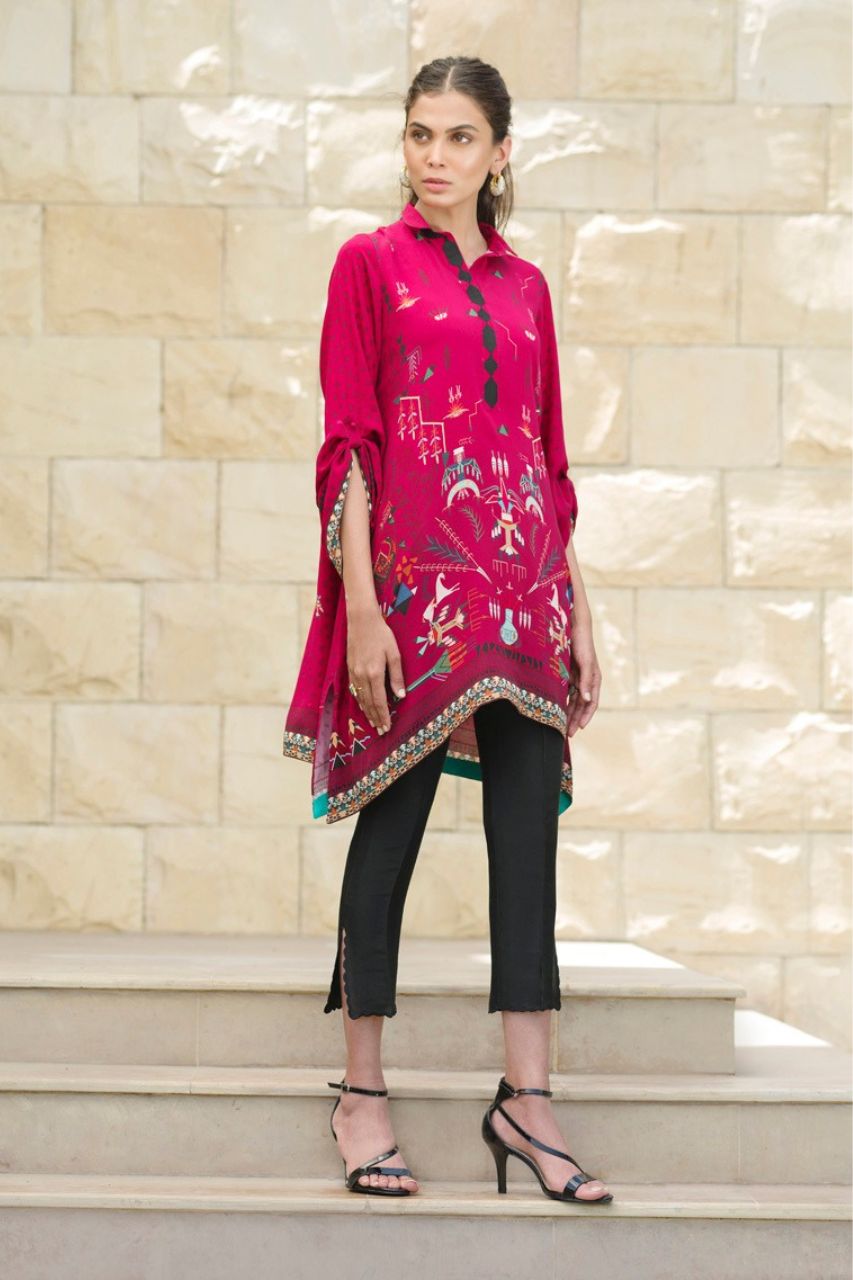 Digitally Printed Kurta With Raw Silk trousers