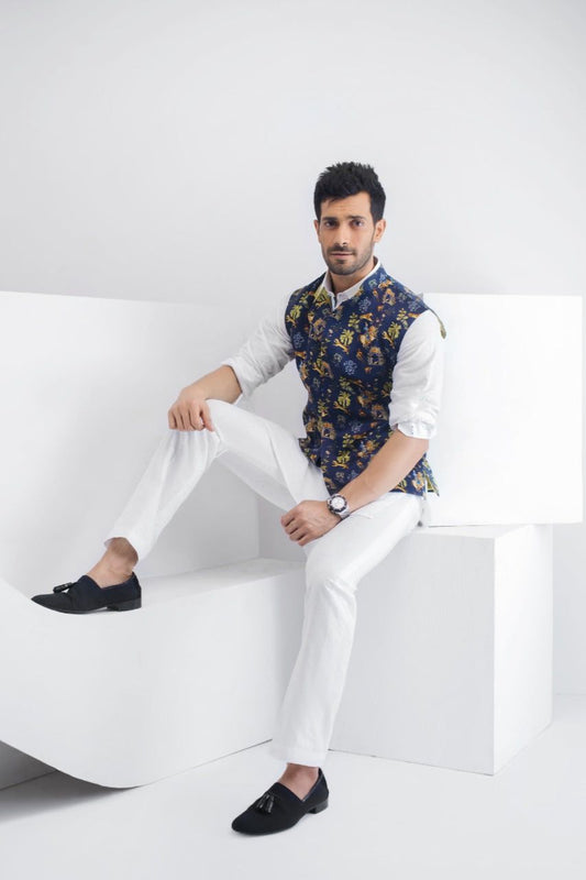 Digitally Printed Waist Coat With Kurta