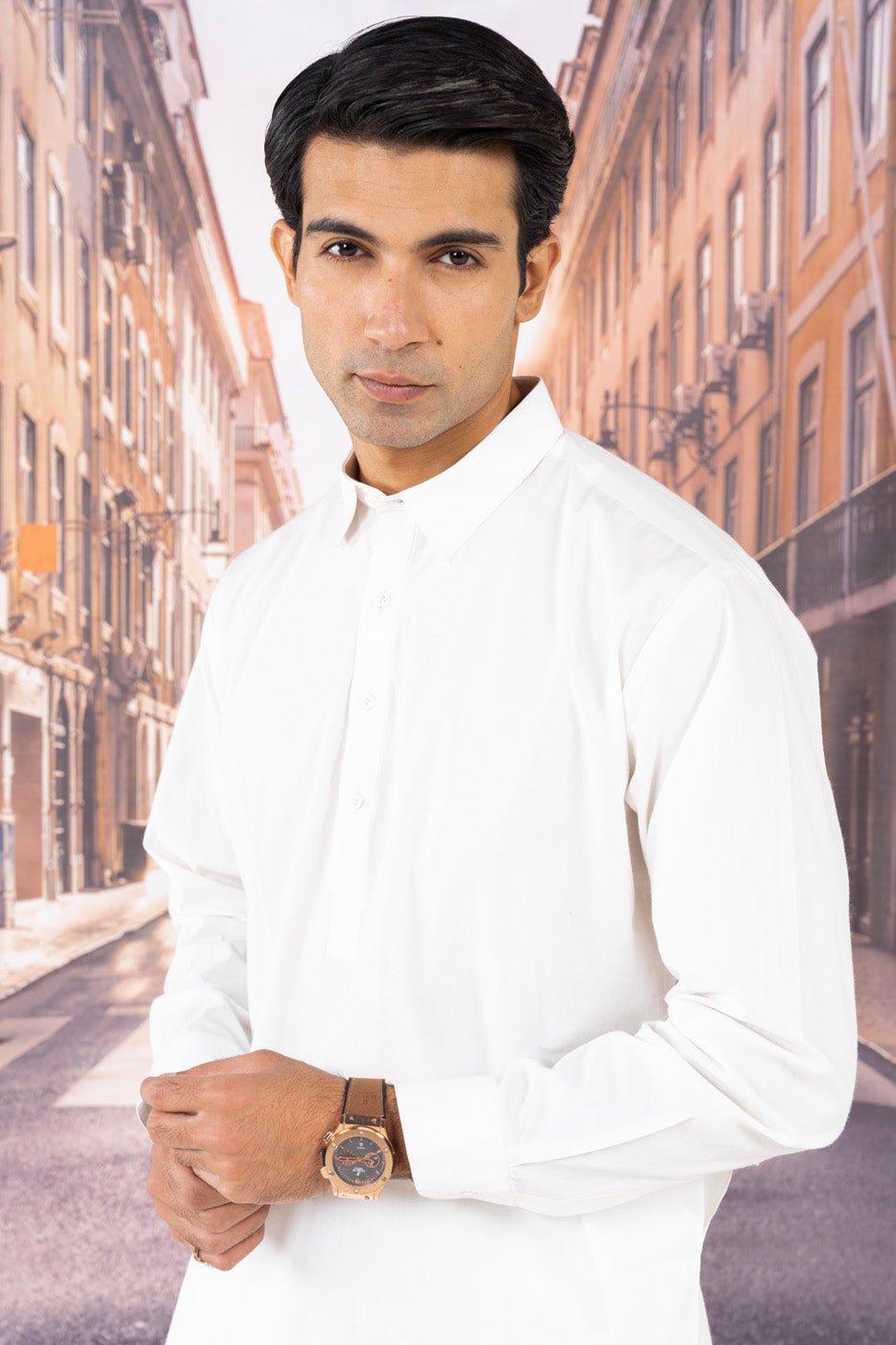 Dyed Shahsawar Latha Shalwar Kameez