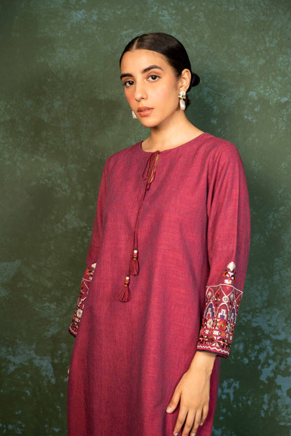 Nishat Linen - Embroidered Shirt - AW23-03