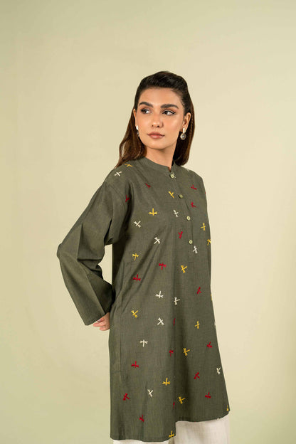 Nishat Linen - Embroidered Shirt - AW23-08